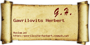 Gavrilovits Herbert névjegykártya